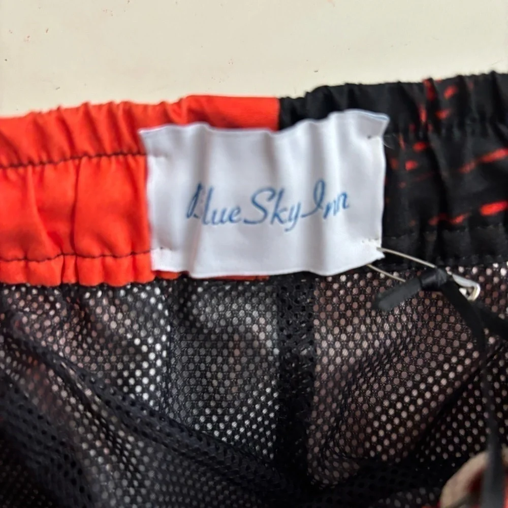 BLUE SKY INN Men’s 6” Sunset Palms Swim Trunks Size Small New Lined
